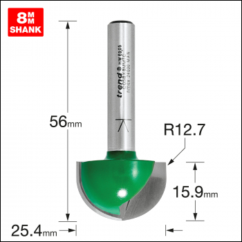 Trend Radius 12.7mm Radius X 25.4mm Diameter - Code C058X8MMTC