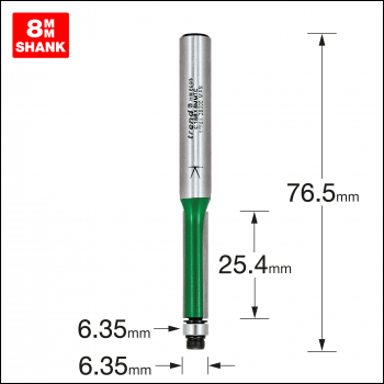 Trend Guided Trimmer 6.35mm Diameter X 25.4mm - Code C168X8MMTC