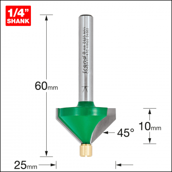 Trend Pin Guided Chamfer Bevel Cutter 45 Degrees - Code C049AX1/4TC