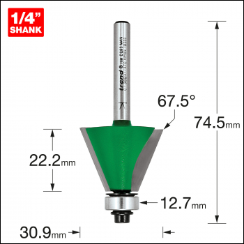 Trend Self Guided Chamfer 67.5 Degrees X 22.2mm Cut - Code C138BX1/4TC