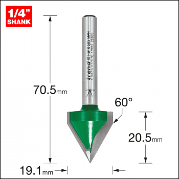 Trend Chamfer V Groove Cutter 60 Degrees - Code C043AX1/4TC