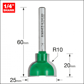 Trend Sash Bar Ovolo Joint Cutter 10mm Radius - Code C270X1/4TC