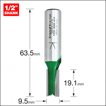 Trend Two Flute Cutter 9.5mm Diameter - Code C013X1/2TC