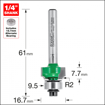 Trend Rounding Over 2.0mm Radius X 9.5mm Cut - Code C074CX1/4TC