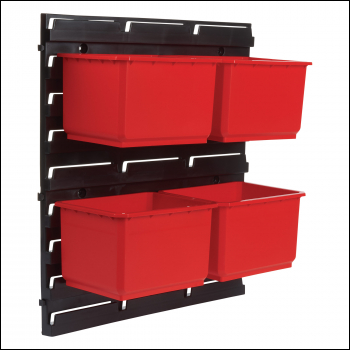 Trend Pro Storage Wall Rack With 4 Large Bins - Code MS/P/RACK/4