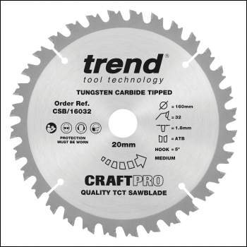 Trend Wood Circular Saw Blade 160mm X 20mm X 32t - Code CSB/16032