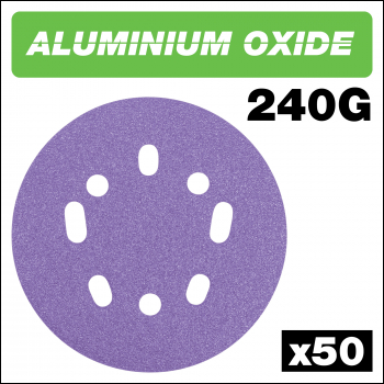 Trend Aluminium Oxide Random Orbital Sanding Disc 240 Grit 125mm 50pc - Code AB/125/240A/B