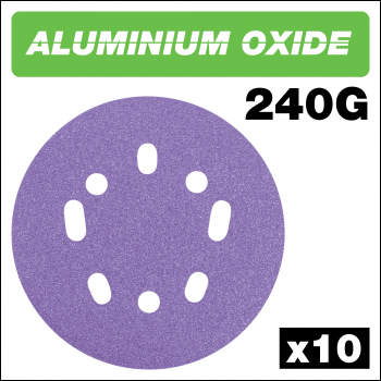 Trend Aluminium Oxide Random Orbital Sanding Disc 240 Grit 125mm 10pc - Code AB/125/240A