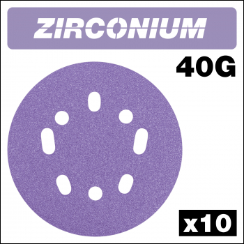 Trend Zirconium Random Orbital Sanding Disc 10pc 125mm 40 Grit - Code AB/125/40Z