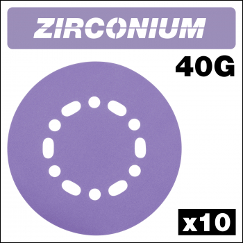 Trend Zirconium Random Orbital Sanding Disc 10pc 150mm 40 Grit - Code AB/150/40Z