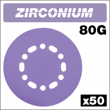 Trend Zirconium Random Orbital Sanding Disc 50pc 150mm 80 Grit - Code AB/150/80Z/B