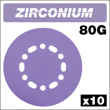 Trend Zirconium Random Orbital Sanding Disc 10pc 150mm 80 Grit - Code AB/150/80Z