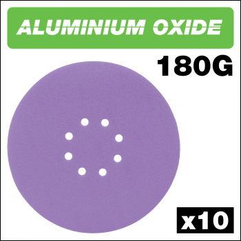 Trend Aluminium Oxide Random Orbital Sanding Disc 180 Grit 225mm 10pc - Code AB/225/180A