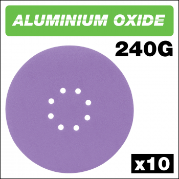 Trend Aluminium Oxide Random Orbital Sanding Disc 240 Grit 225mm 10pc - Code AB/225/240A