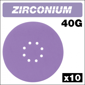 Trend Zirconium Random Orbital Sanding Disc 40 Grit 225mm 10pc - Code AB/225/40Z