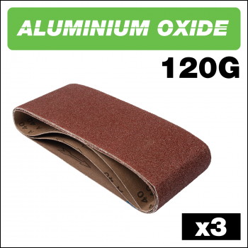 Trend Aluminium Oxide Sanding Belt 120 Grit 100mm X 610mm 3pc - Code AB/B100/120A