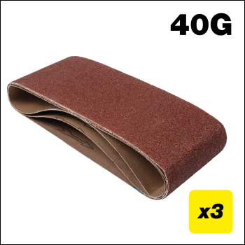 Trend Aluminium Oxide Sanding Belt 40 Grit 100mm X 610mm 3pc - Code AB/B100/40A