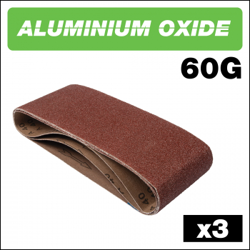 Trend Aluminium Oxide Sanding Belt 60 Grit 100mm X 610mm 3pc - Code AB/B100/60A