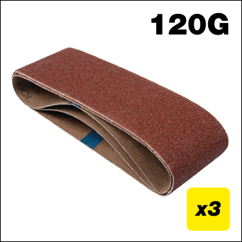 Trend Aluminium Oxide Sanding Belt 120 Grit 75mm X 533mm 3pc - Code AB/B75A/120A