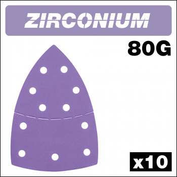 Trend Zirconium Detail Sanding Sheet 10pc 102mm X 151mm 80 Grit - Code AB/DET/80Z