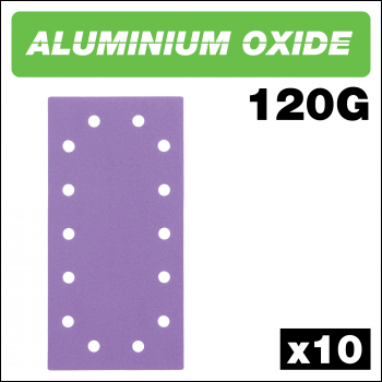 Trend Aluminium Oxide 1/2 Sheet Sanding Sheet 120 Grit 115mm X 230mm 10pc - Code AB/HLF/120A