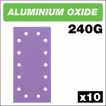 Trend Aluminium Oxide 1/2 Sheet Sanding Sheet 240 Grit 115mm X 230mm 10pc - Code AB/HLF/240A