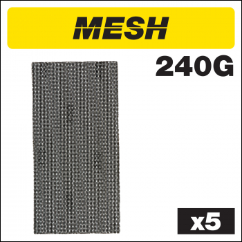 Trend Mesh 1/2 Sanding Sheet 5pc 115mm X 230mm 240 Grit - Code AB/HLF/240M