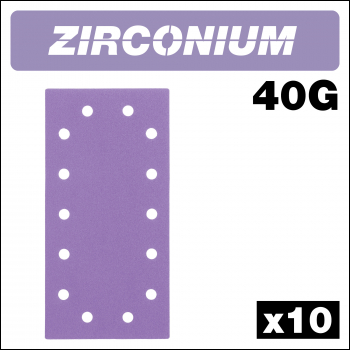 Trend Zirconium 1/2 Sheet Sanding Sheet 10pc 115mm X 230mm 40 Grit - Code AB/HLF/40Z