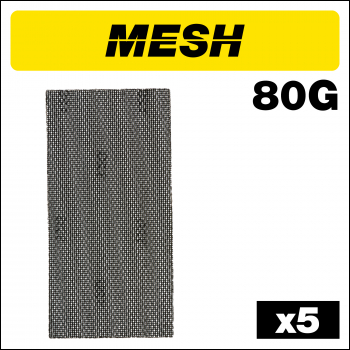 Trend Mesh 1/2 Sanding Sheet 5pc 115mm X 230mm 80 Grit - Code AB/HLF/80M