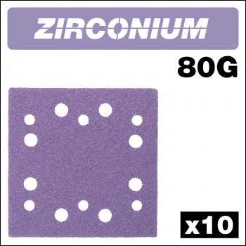 Trend Zirconium 1/4 Sheet Sanding Sheet 10pc 114mm X 110mm 80 Grit - Code AB/QTR1/80Z