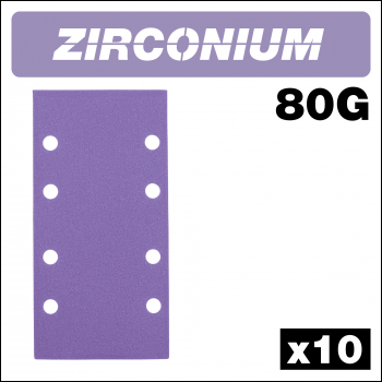 Trend Zirconium 1/3 Sheet Sanding Sheet 10 Pc 93mm X 185mm 80 Grit - Code AB/THD/80Z