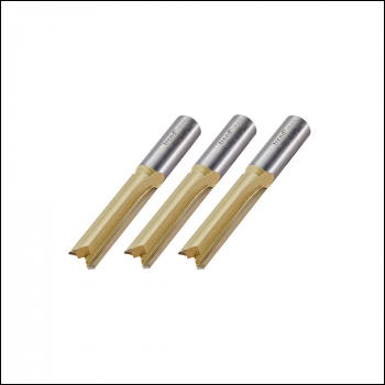 Trend 1/2 inch  Tct Two Flute Straight Worktop Router Cutter 12.7mm X 50mm, 3 Pack - Code BR01/3