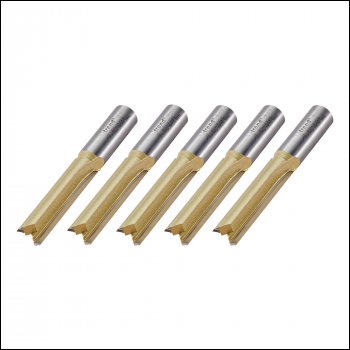 Trend 1/2 inch  Tct Two Flute Straight Worktop Router Cutter 12.7mm X 50mm, 5 Pack - Code BR01/5