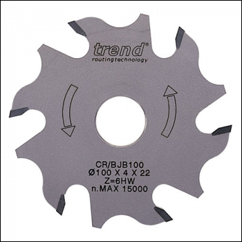 Trend Craftpro Biscuit Blade 100mm Diameter X 6t X 22mm Thin Body - Code CR/BJB100T