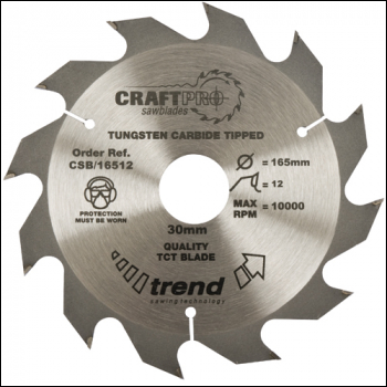 Trend Craft Saw Blade 190mm X 12 Teeth X 30mm - Code CSB/19012