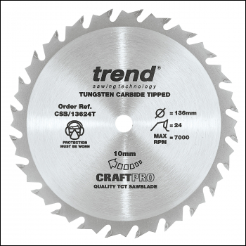 Trend Craft Saw Blade 136 X 24 Teeth X 10 Thin - Code CSB/13624T