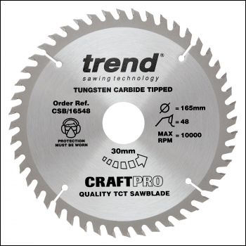 Trend Craft Saw Blade 165mm X 48 Teeth X 30mm - Code CSB/16548