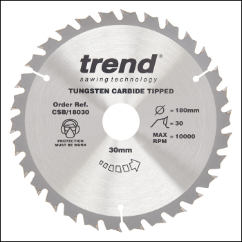 Trend Wood Circular Saw Blade 180mm X 30mm X 30t - Code CSB/18030