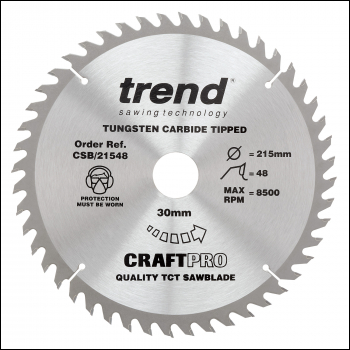 Trend Craft Saw Blade 215mm X 48 Teeth X 30mm - Code CSB/21548