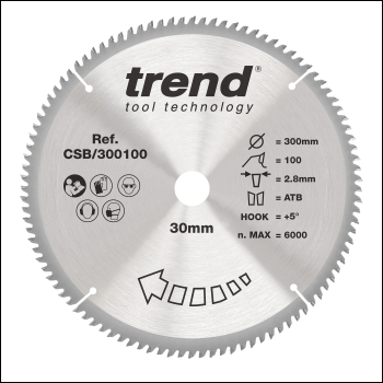Trend Wood Circular Saw Blade 300mm X 30mm X 100t - Code CSB/300100