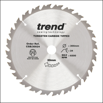 Trend Wood Circular Saw Blade 300mm X 30mm X 24t - Code CSB/30024