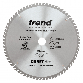 Trend Craft Saw Blade 300mm X 72 Teeth X 30mm - Code CSB/30072