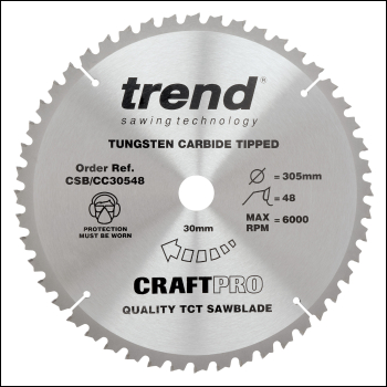 Trend Craft Saw Blade Crosscut 305mm X 48 Teeth X 30mm - Code CSB/CC30548