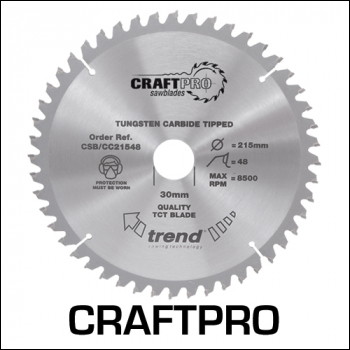 Trend Craft Saw Blade Crosscut 215mm X 48 Teeth X 30mm - Code CSB/CC21548