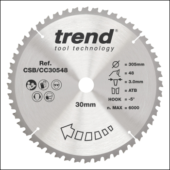 Trend Wood Mitre Saw Blade 305mm X 30mm X 48t - Code CSB/CC30548