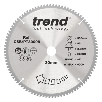 Trend Laminate/hpl Circular Saw Blade 300mm X 30mm X 96t - Code CSB/PT30096