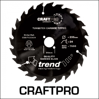 Trend Craft Saw Blade 250mm X 60 Teeth X 30mm - Code CSB/TC25060