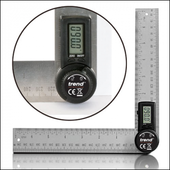 Trend Digital Angle Rule - 360 Degree Angle Range For Measuring And Marking Bevels, Mitres And Slopes - Uk Sale Only - Code DAR/200