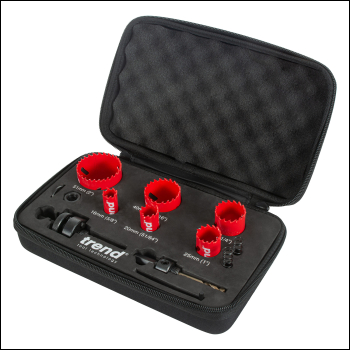 Trend Hss Bi-metal 8% Cobalt Holesaw 6pc Electrical Set - Code HS/SET/6