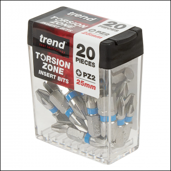 Trend Quick Release Pozi 25mm Insert Bits 20 Pack - Code QR/IPZ2/20